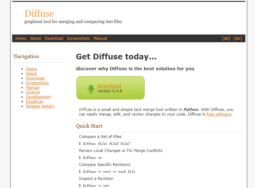 Diffuse文本文件比較和合并工具